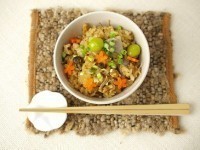 干しきのこと秋野菜の炊きこみごはん